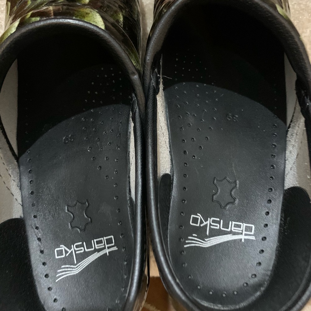 dansko black leather snake print